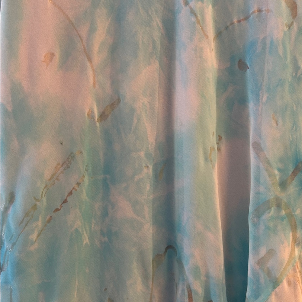 Elegant Blue Tie-Dye Women's Dress - Picture 2 of 6